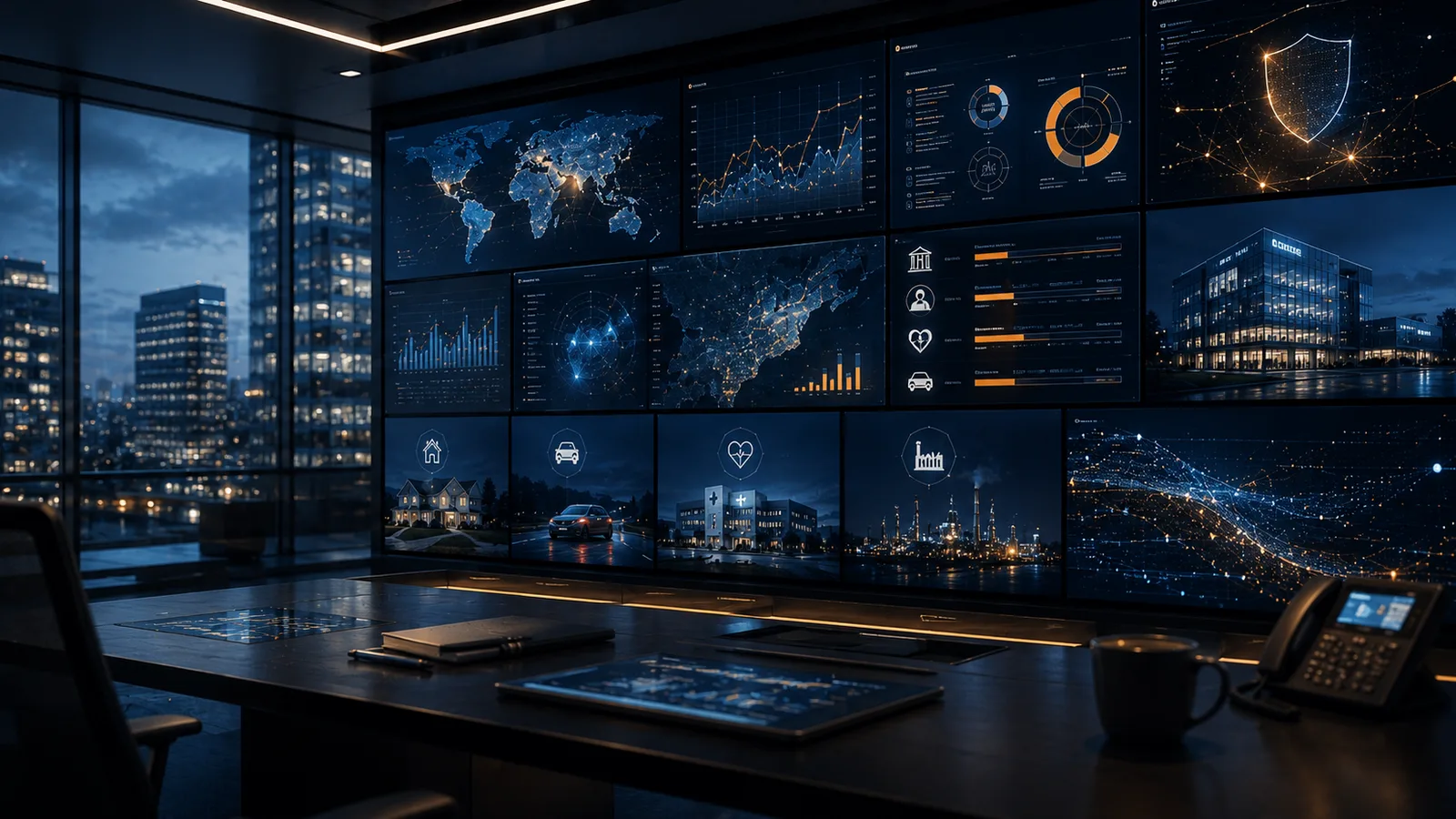 AI-powered insurance and risk management command center with predictive analytics and enterprise governance signals.